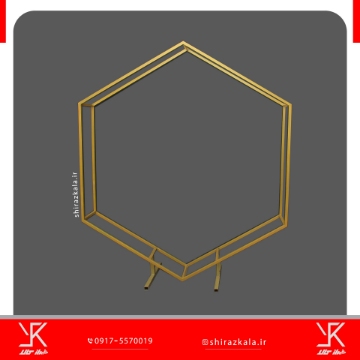 تصویر  بک شش ضلعی توخالی فلزی طلایی