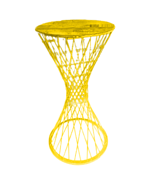 تصویر  میز حصیری فلزی طلایی سایز ۱۰۰