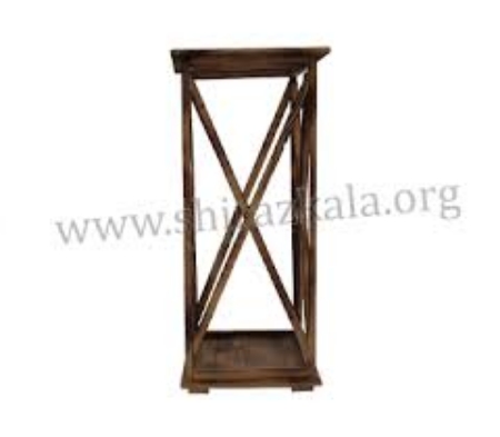 تصویر  میز دکوری مکعبی روستیک ضربدری سایز 80