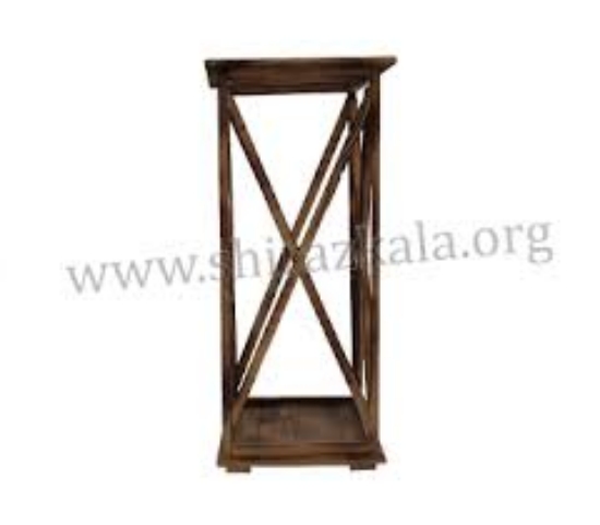 تصویر  میز دکوری مکعبی روستیک ضربدری سایز 80
