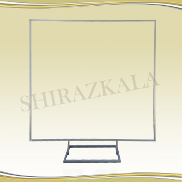 تصویر  بک مستطیل توخالی فلزی نقره‌ای